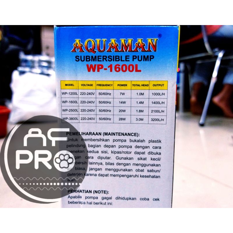 Pompa Aquarium Internal Filter AQUAMAN WP 1600L
