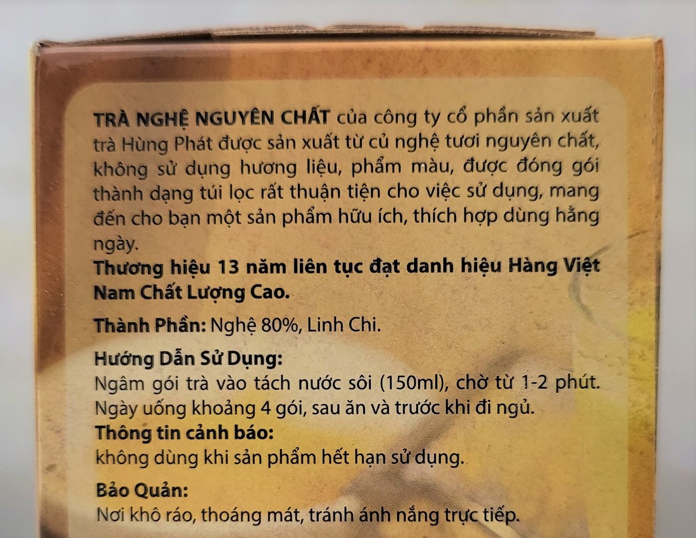 [Hộp 60g (30 túi lọc)] TRÀ NGHỆ NGUYÊN CHẤT [VN] HÙNG PHÁT Pure Tumeric Tea