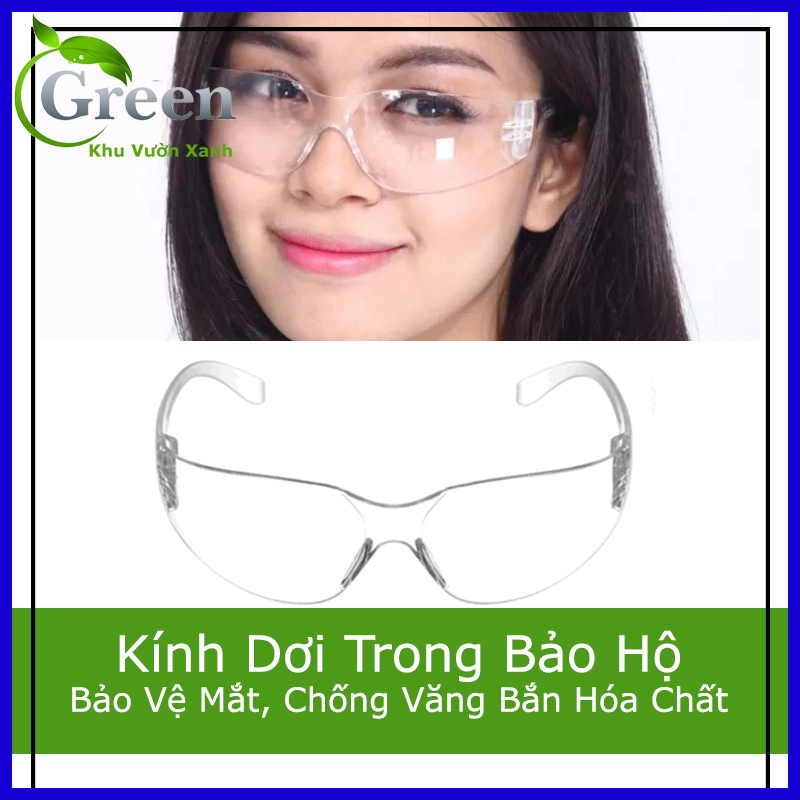 Kính dơi trong bảo hộ bảo vệ mắt, chống bụi, chống văng bắn hóa chất
