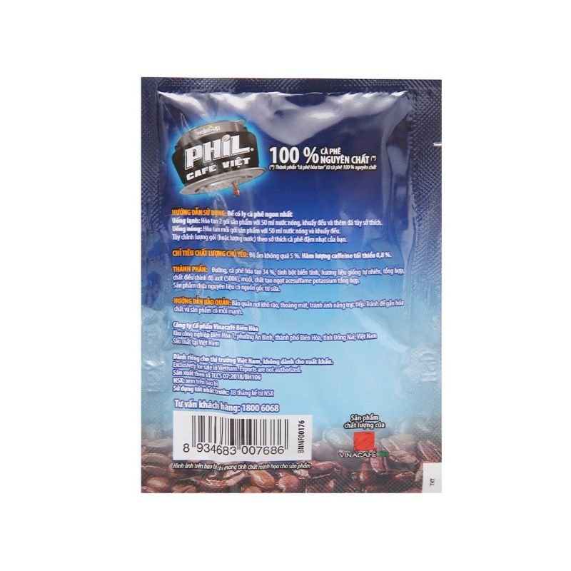 Cà Phê Phil Wake - Up đậm vị cafe đen  (15gói x 16g) DATE MỚI