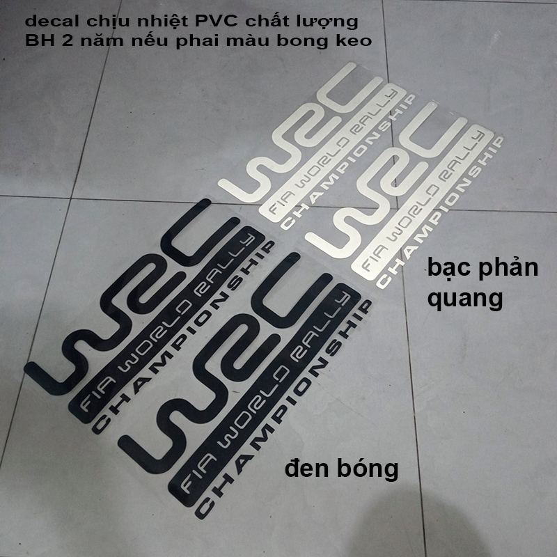 Bộ 2 Tem dán cửa xe ô tô WRC Phản Quang