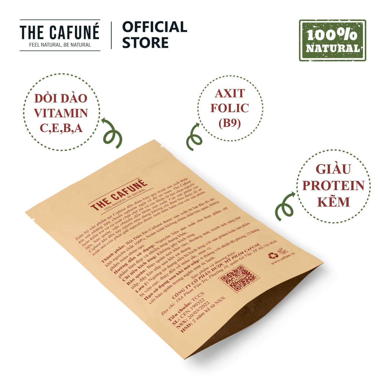 Bột đậu đỏ Cafuné – hữu cơ nguyên chất 100% (120 Gram)