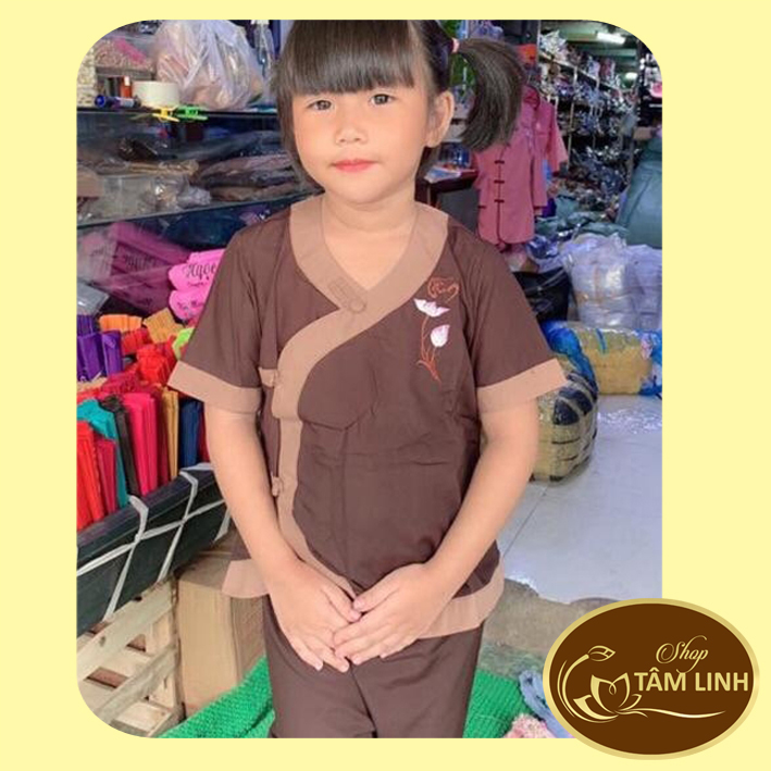 Đồ Lam Đi Chùa_Mẫu Tim Phối Cho Bé Gái