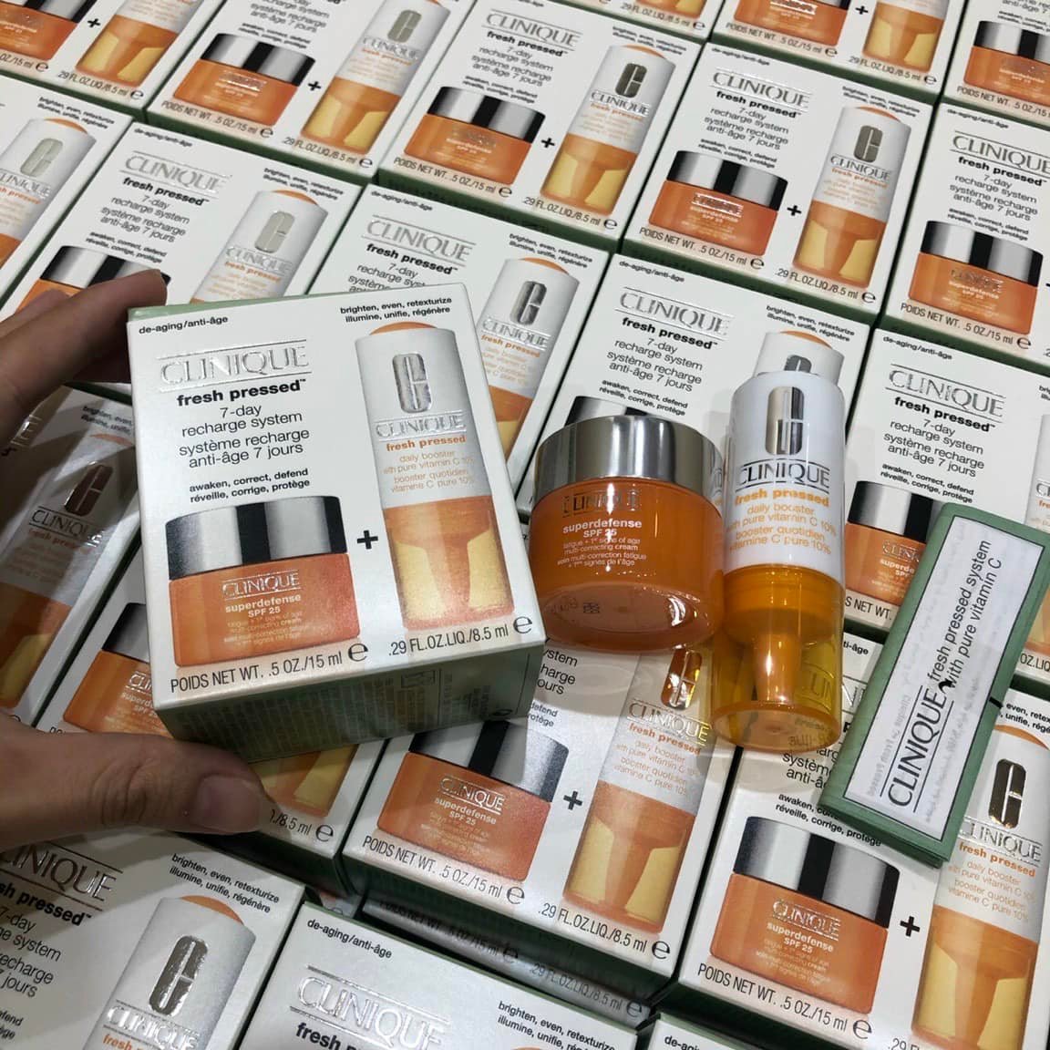 Set Dưỡng Trắng Da Clinique Fresh Pressed 7 Day