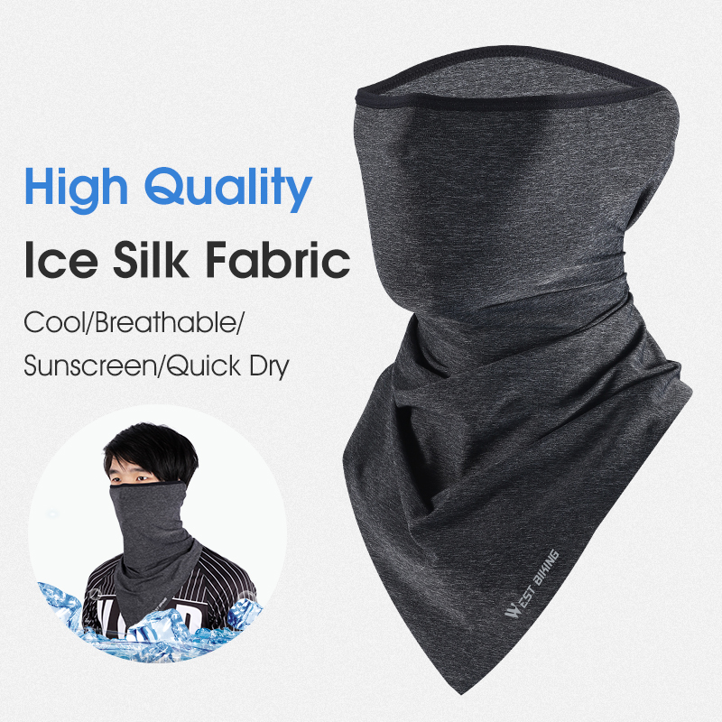 WEST BIKING Summer Cycling Face Mask Ice Fabric Breathable Triangle Bicycle Headwear Bike Scarf Headband Ride Neck Balaclava Mask