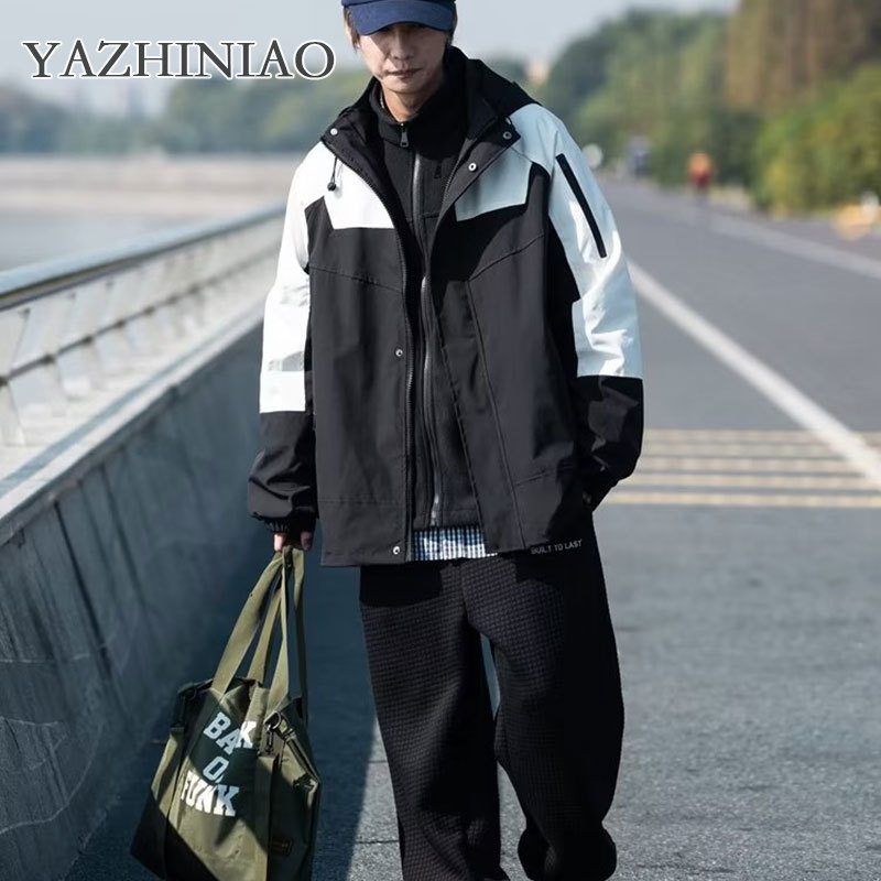 YAZHINIAO Stormjacketmen'snewcasualwindproofwaterproofhoodedjacket