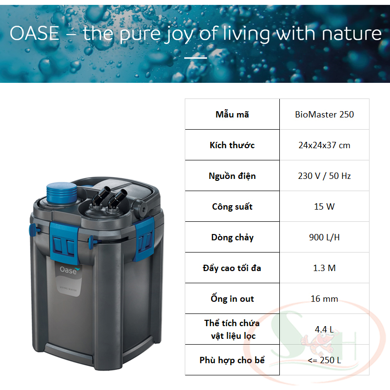 Lọc thùng Oase BioMaster 2 Filter 250 / 350 / 600 / 850 cao cấp bể thủy sinh cá tép cảnh