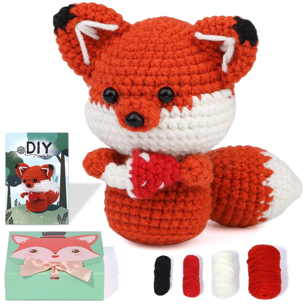 X CRAFT HOME with Step-by-Step Video Tutorials Beginners Crochet Kit Yarn Polyester Fiber Knitting Kits Learn to Crochet Kits Casual Crochet Animal Kit Adults Kids