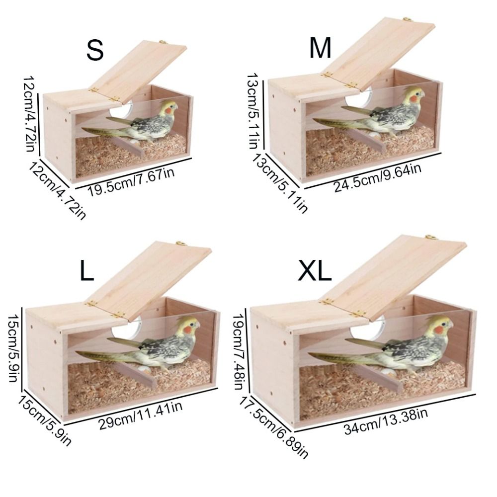 Parrot Box Practical Transparent Window Wooden Parrot Breeding Box Acrylic/Wood ...