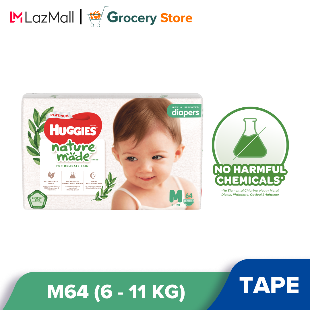 Huggies Naturemade Diaper M64 X Super Jumbo Pack Lazada