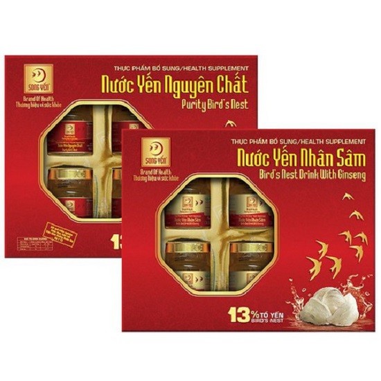 SONG YẾN - Nước yến nhân sâm hộp 6 lọ (13% tổ yến)