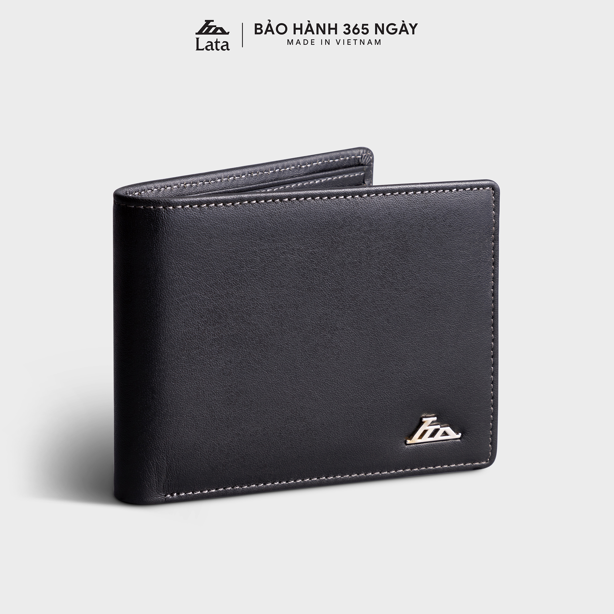 Lata Cowhide Men's Wallet (Men's Fashion, 2-Fold Horizontal Style - Genuine Leather Wallet Lvn97)