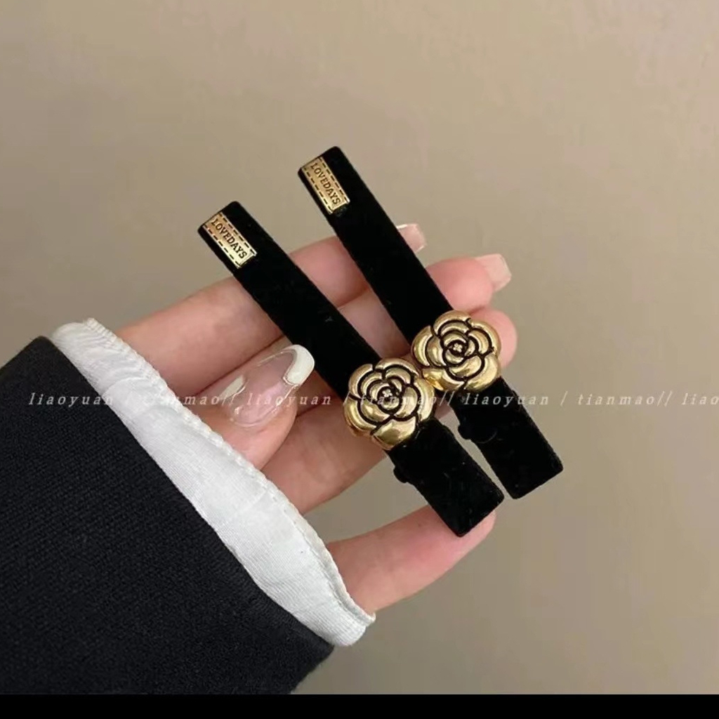 Kẹp Tóc Mỏ Vịt Màu Đen NOVSET Phong Cách Retro cao cấp (L403 )