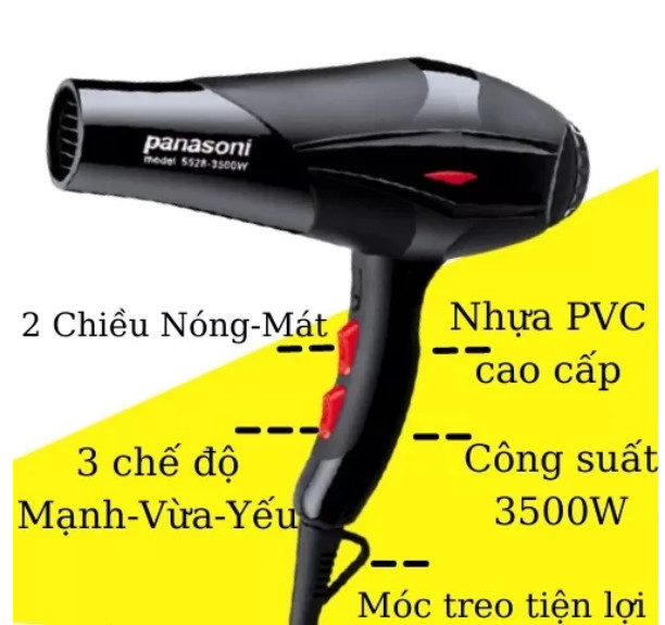 Máy Sấy Tóc  Pa.na 2 Chiều Nóng Lạnh Công Suất Lớn 3500W ( tặng kèm đầu thổi)