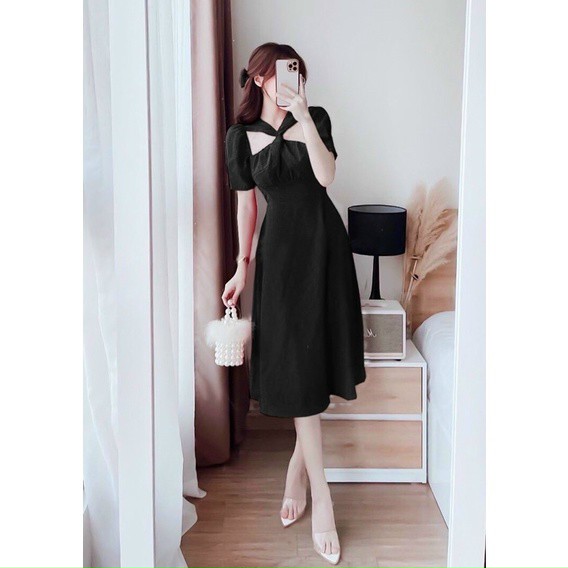 Đầm Dự Tiệc Cổ Chéo