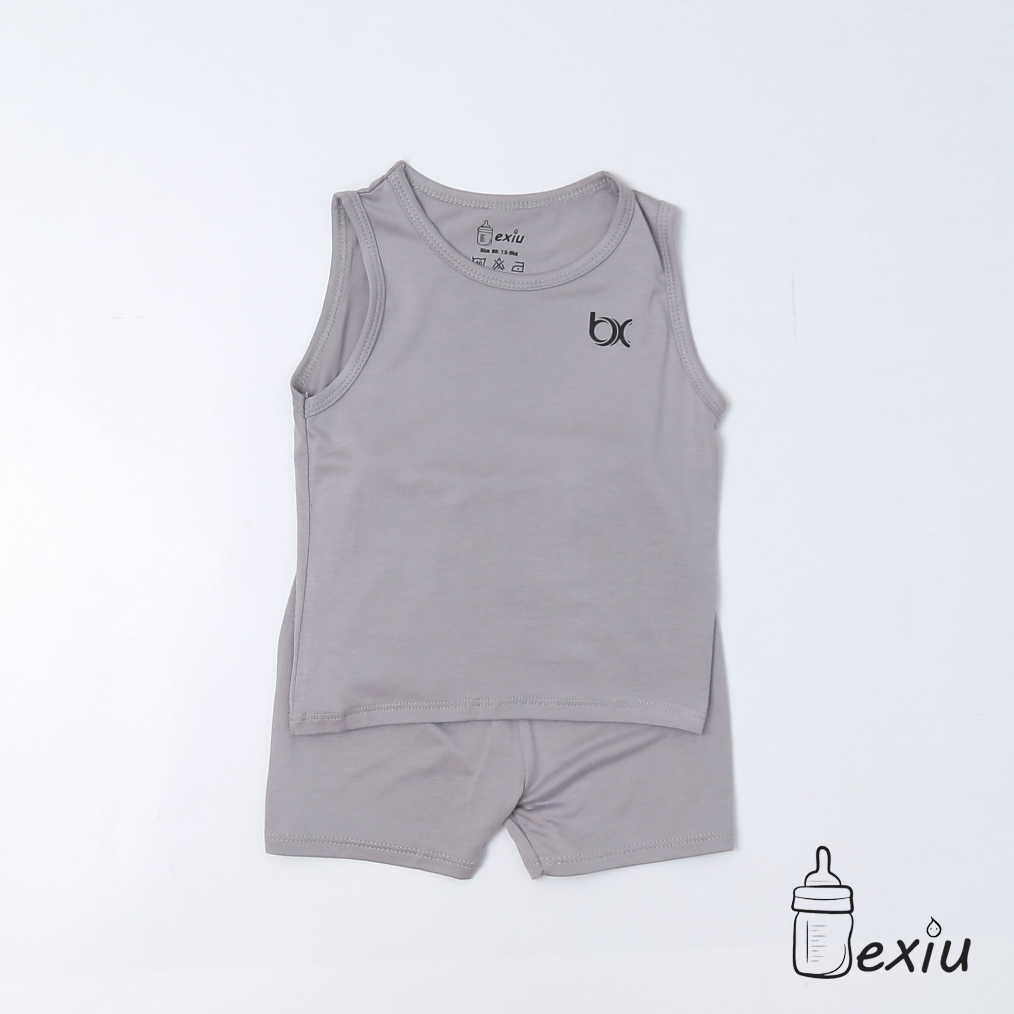 Hcmbộ ba lỗ màu bexiu bx - quần áo trẻ sơ sinh vải cotton lạnh mát mềm - ảnh sản phẩm 5
