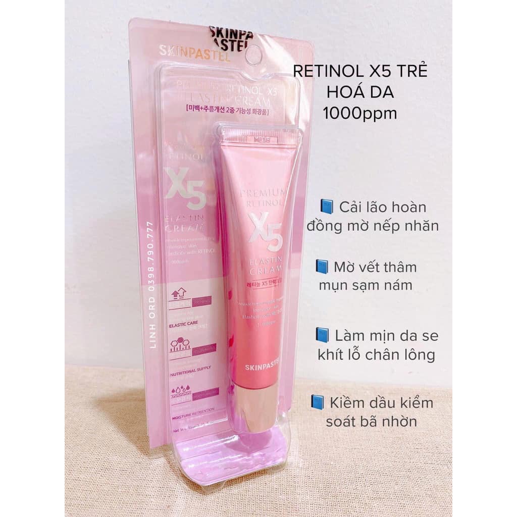 Kem trẻ hoá da Retinol X5 Elastin Cream 30ml ( Full - Chiết )