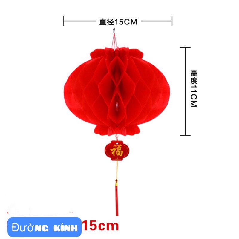 Đèn lồng trang trí tết lồng đèn đỏ mini nilon không thấm nước Minmun1618