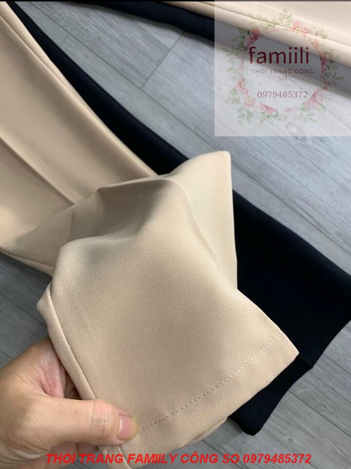 QUẦN ỐNG LOE CẠP CAO 2 KHUY