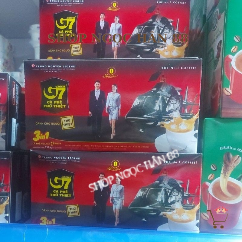 Combo 3 hộp cà phê trung nguyên g7 3in1 hộp 288g/336g