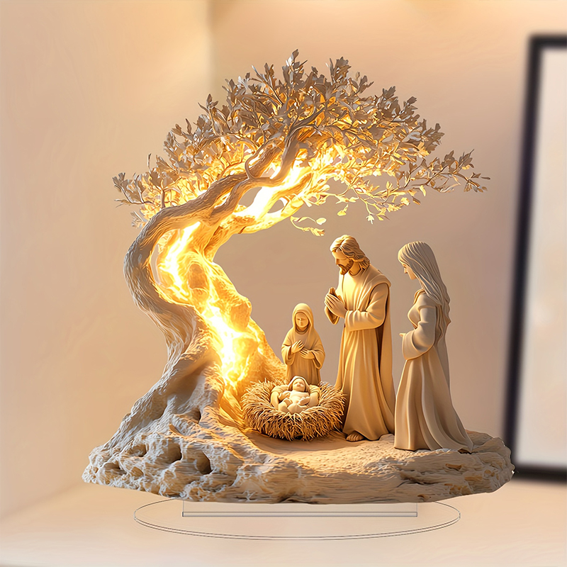 Easter Nativity Scene Figurine Tabletop Decor Nativity Figurines Set Home Decoration. 