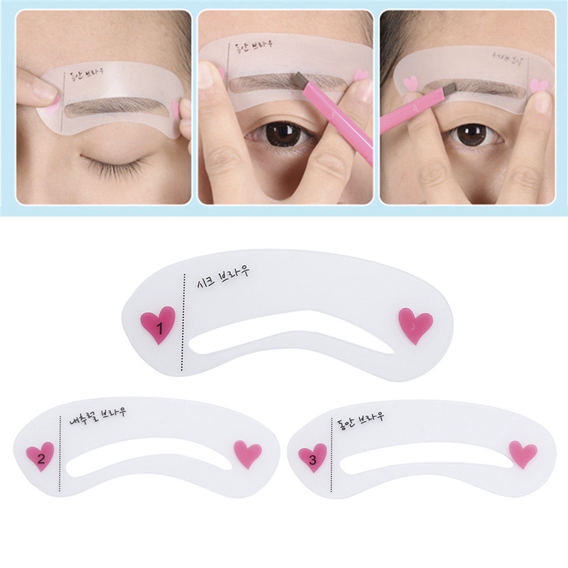Set 3 khuôn kẻ lông mày 3 dáng siêu hot - khuôn kẻ chân mày mini