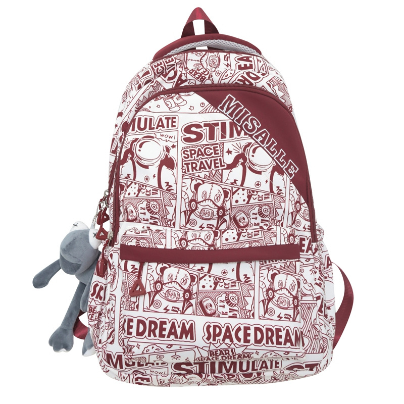 IQANGEL Japanese college student school bag for men and women fashion and versatile backpack for junior high school students, large capacity backpack for elementary school students and high school students