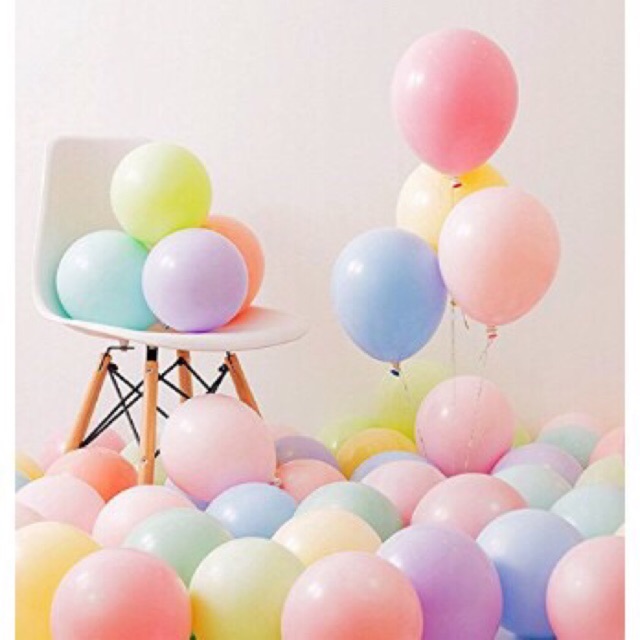 Set 50 bóng màu pastel trang trí sinh nhật, đám cưới, khai trương, decor