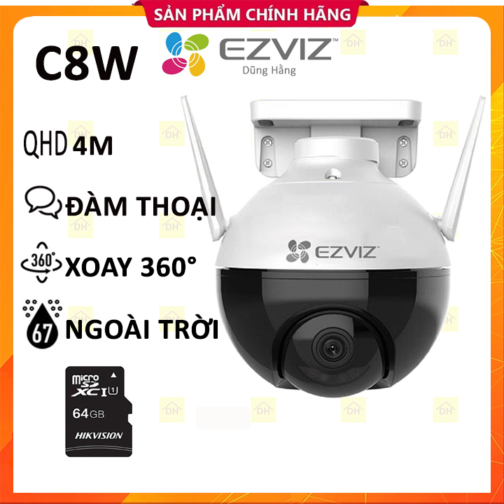 Camera Ngoài Trời Wifi EZVIZ C8W Full HD 4.0MP 1080P SIÊU NÉT Xoay 360 độ