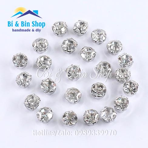 100 viên đá đế s25-5,5mm tròn 2d hạt pha lê đính kết trang phục, làm phụ kiện thời trang