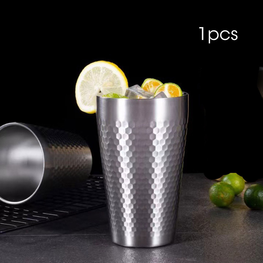 Temu (One Sells Warehouse Pack) 304 Stainless Steel Hammered Double Tier Single Tier Mug Beer Mug