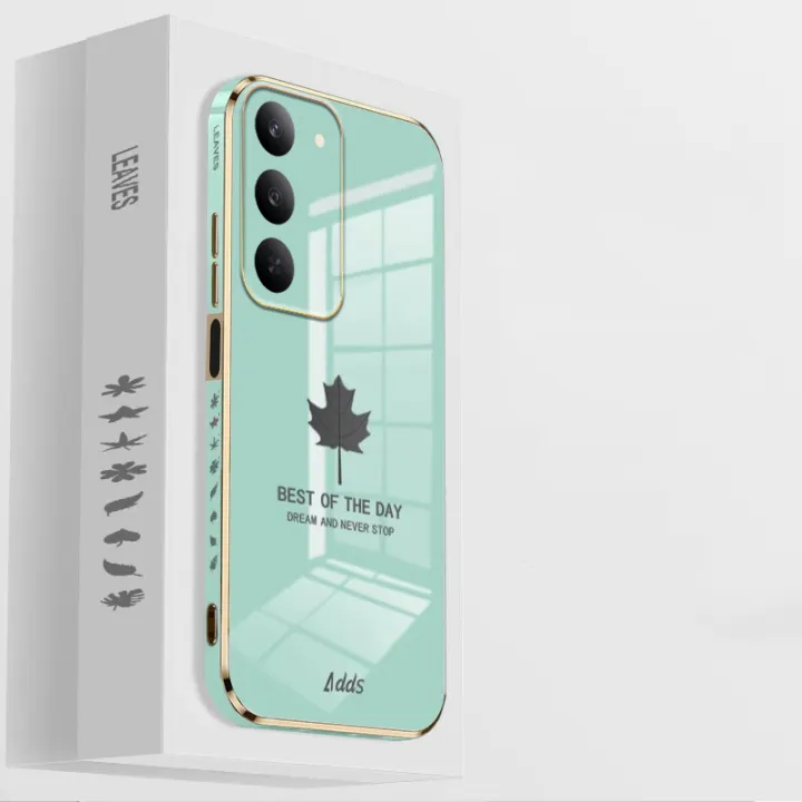 For Realme C71 Case Shining Maple Leaf Design soft plating For Realme C71 Back cover Phone Cases