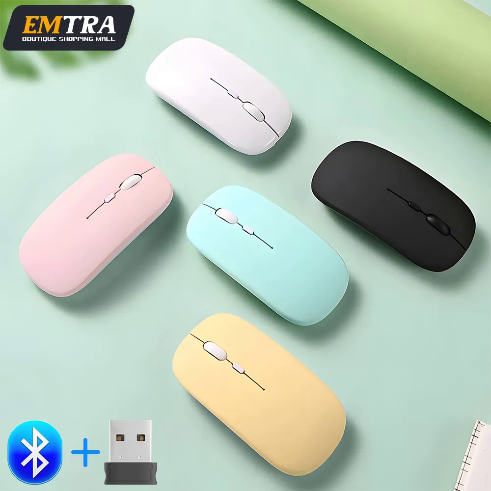 Rechargeable Wireless Bluetooth mouse portable silent ergonomic mice for computer laptop tablet phone office Gaming Mouse