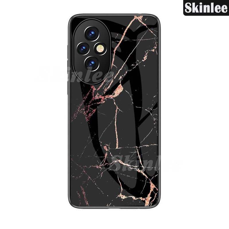 Phone case For Honor 200 Back cover Fashion Marble Hard Tempered Glass Protector Soft Silicone Cover For Honor 200 Pro Cover cases.