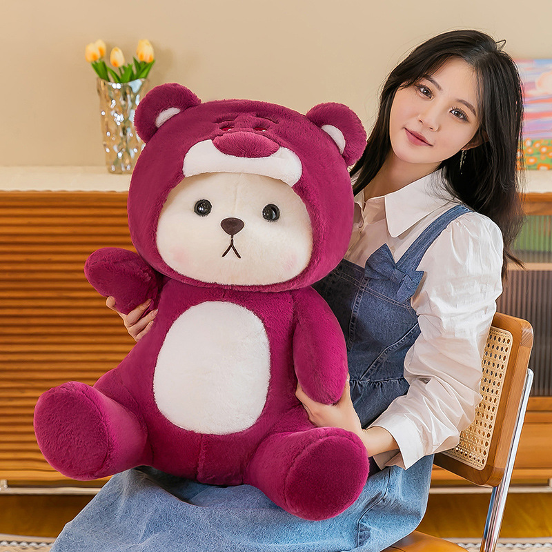 KS Gấu Búp bê gấu Teddy vải lông gấu dâu tây biến đổi siêu dễ thương mới của KS