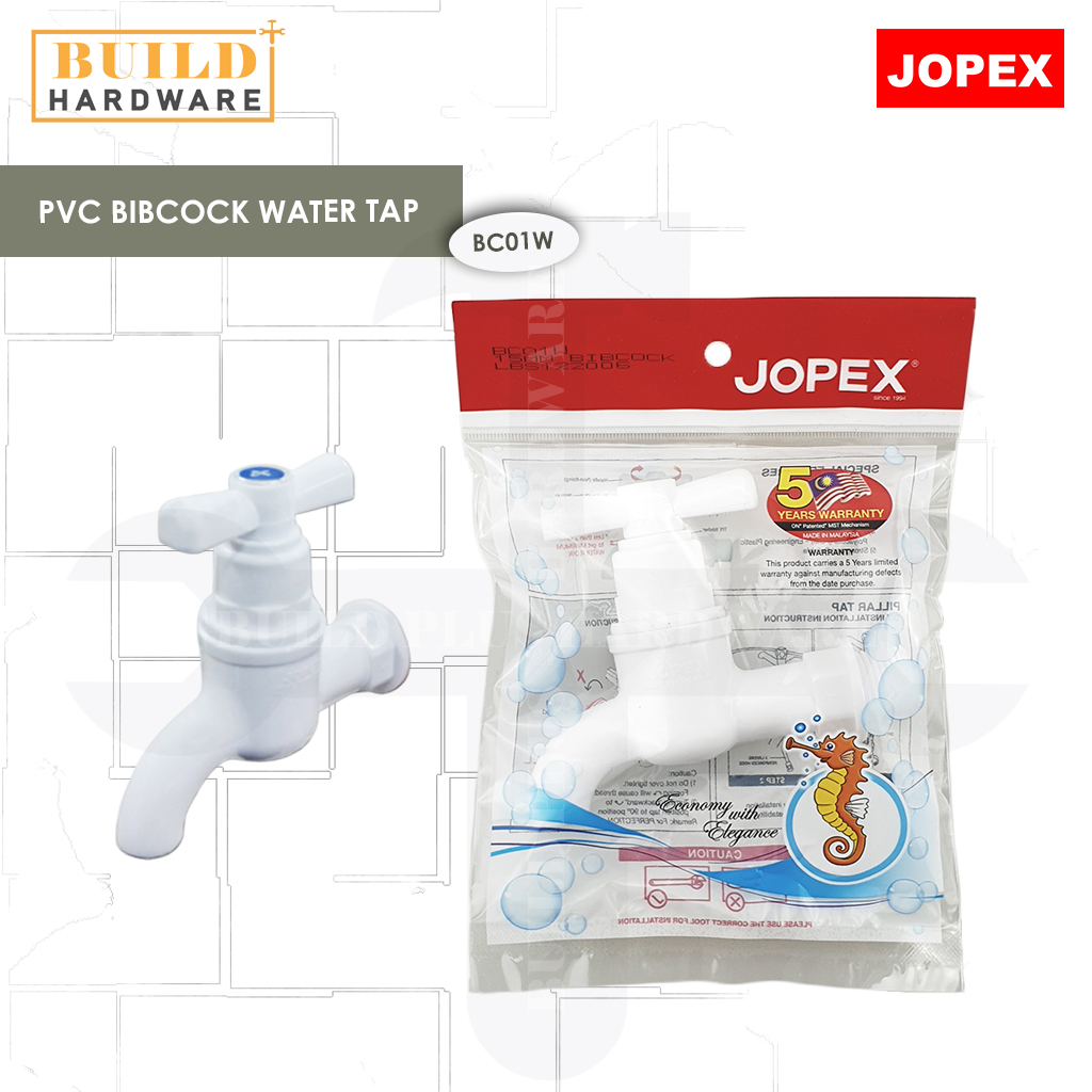 JOPEX PVC Bibcock Water Tap BC01W 15mm (THandle) 水龙头 Keran Air Lazada