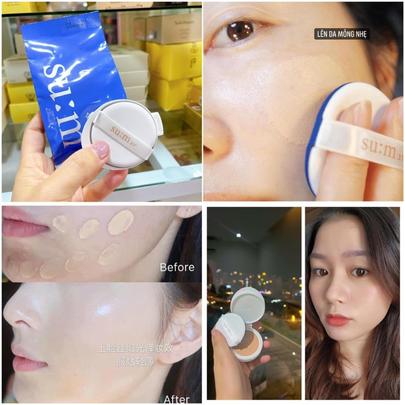 Cushion Su:m37 Watter Full CC Cushion Perfect Finish Spf50+