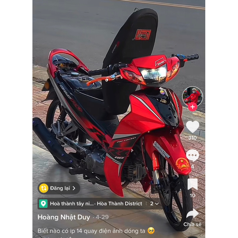 Tem sirius 110 rc đỏ đen cao cấp
