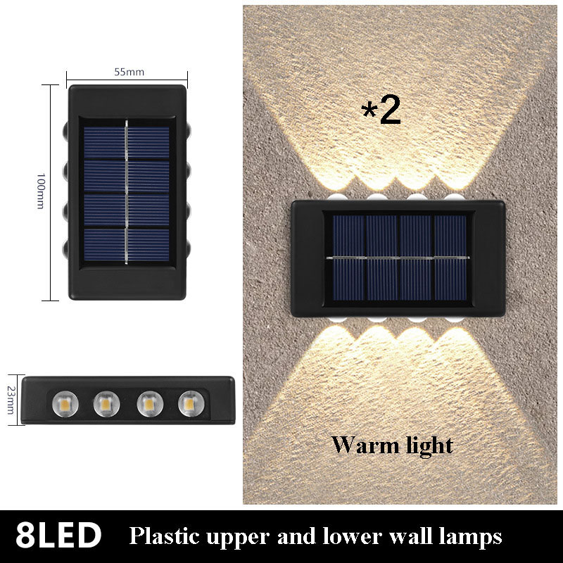 2PCS Solar Cell Light LED Light Garden Light Wall Light Up and Down Lighting Outdoor Decorative Lighting Street Light Flood Light Garden Light