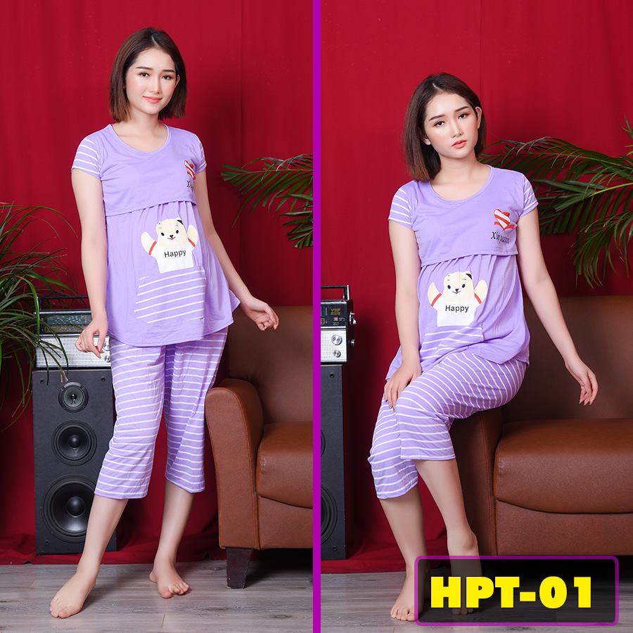 Bộ đồ bầu và sau sinh Happy đủ size (50-90kg)- 100% cotton