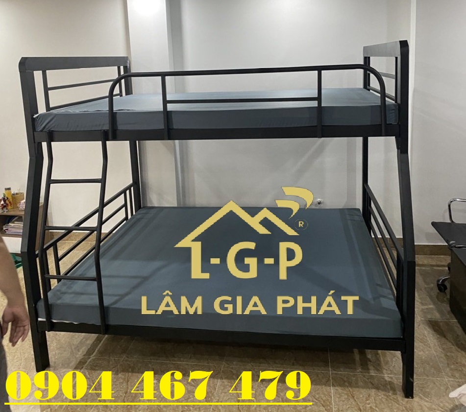 Giường ngủ giường 2 tầng sắt hộp mới loại cao cấp