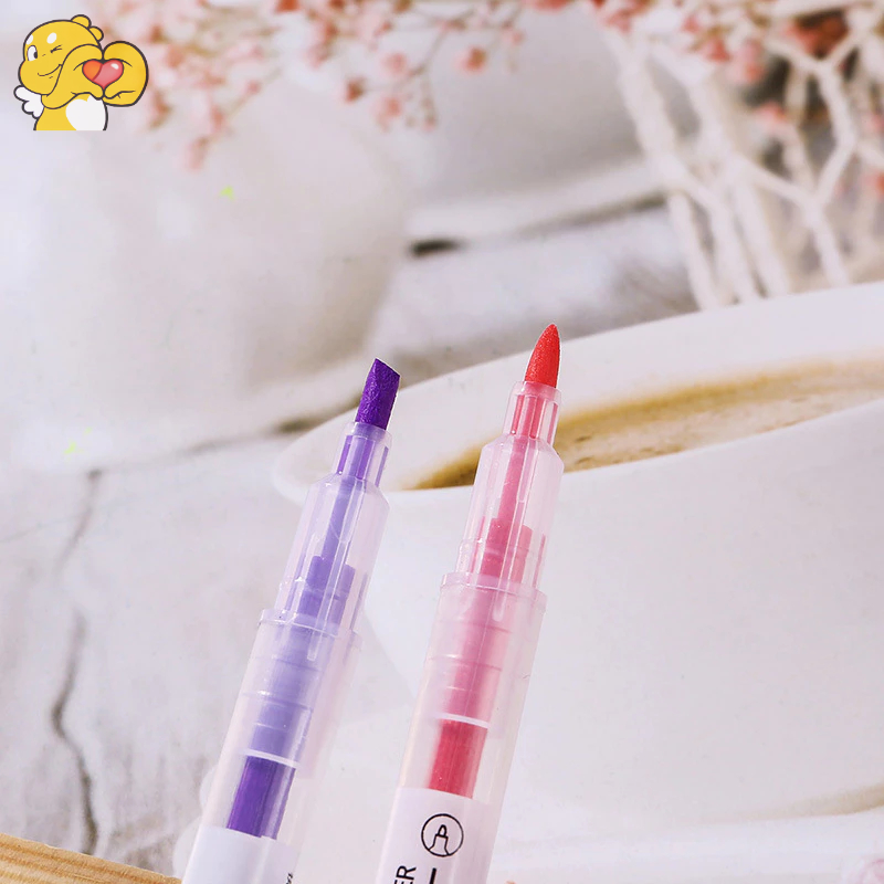 Set 6 cây bút dạ quang 2 đầu gồm 6 màu.