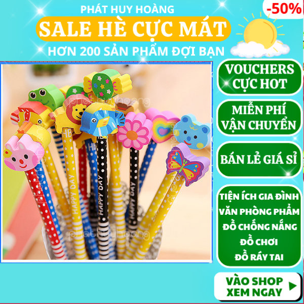 Combo of 2 PCs pencil erasers 2B cute 2023 gift for kids student office ol student multicolor pencil with eraser cute shaped, school student wooden pencil cute animal eraser