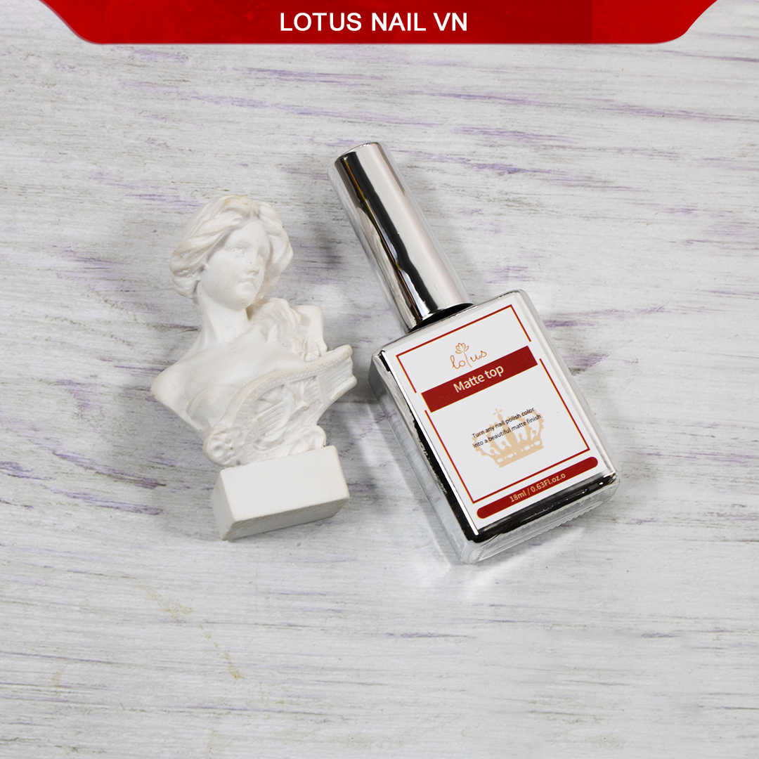 Top lì. sơn gel lì ( matte top ) Lotus chai 18 ml