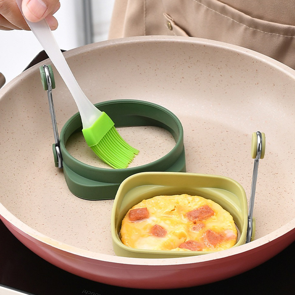 Hourser Silicone DIY Fried Eggs mold with Handle Egg Pancake Shaper Omelette Mold Eggs Cooking Tools Kitchen Accessories