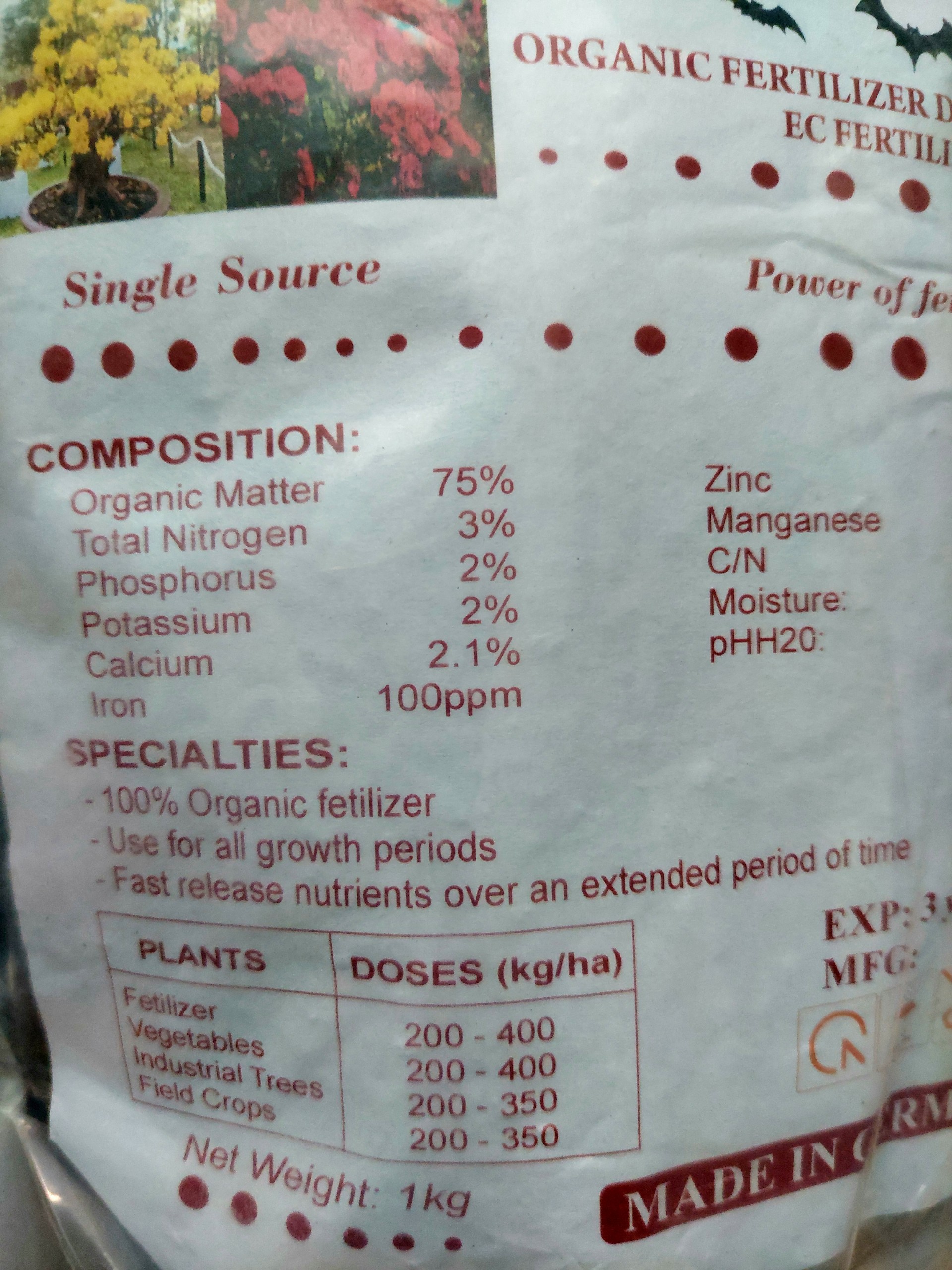 phân dơi nguyên chất gói 1kg