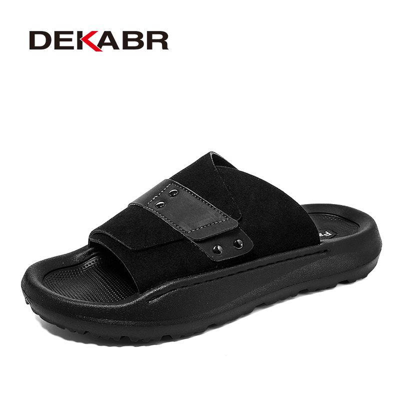 DEKABR Summer Men's Sandals Handmade Breathable Design Casual Beach Shoes Lightweight Soft Bottom Outdoor Sandals. 