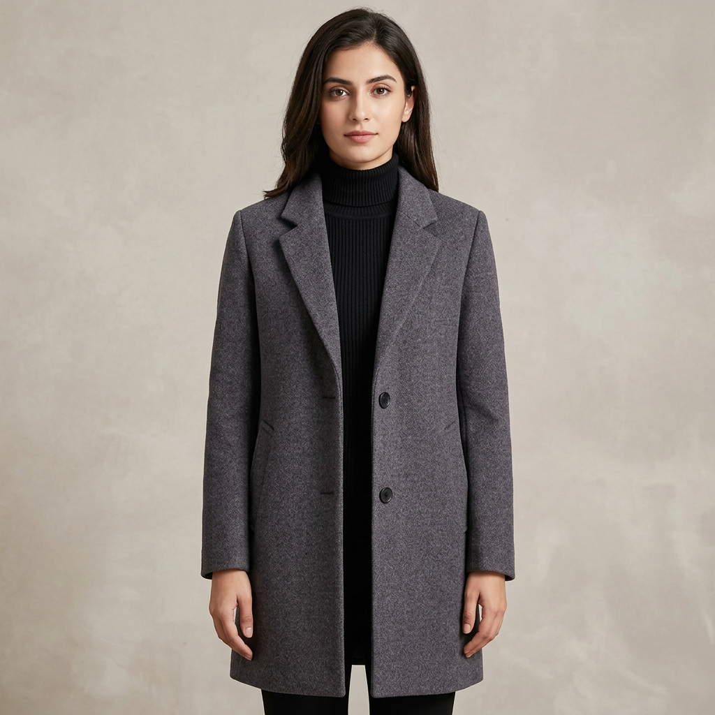 Woolen Peacoat for Men and Women - Single-Breasted Winter Trench Coat