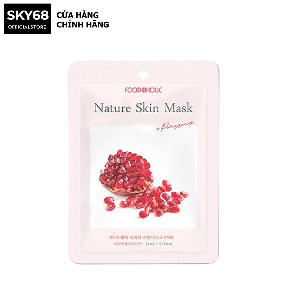 Mặt nạ lựu đỏ dưỡng sáng, săn chắc làn da foodaholic nature skin mask 23g - pomegranate