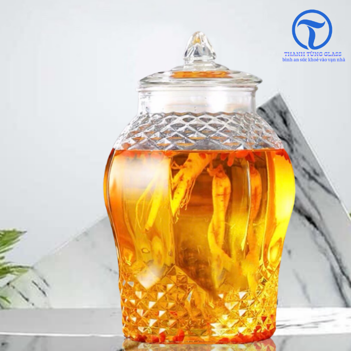 Bình ngâm sâm thủy tinh 8833 6 lít (không van)